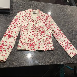 Vintage Dolce & Gabbana Blazer Floral Carnation Rose Size 42